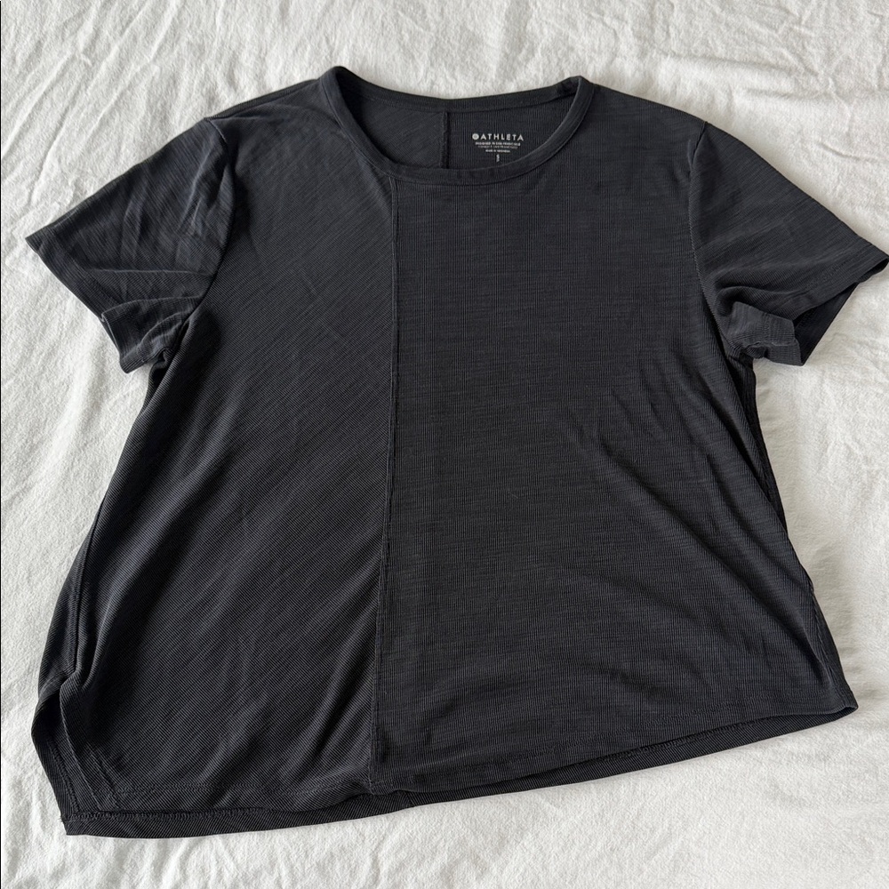 Athleta Women's Black Short Sleeve Asymmetrical Flowy Tee